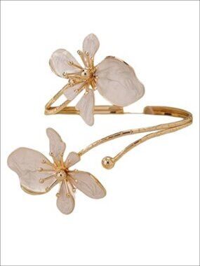 Copper Floral Starfish Arm Cuff Bracelet Gold-Tone Bangle Jewelry